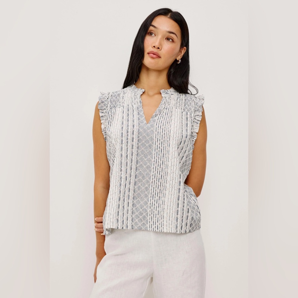 Rails Arlene Top in Striped Eyelet size Small